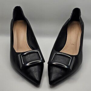 LEI Black Kitten Heels – Size 7, Buckle Detail
